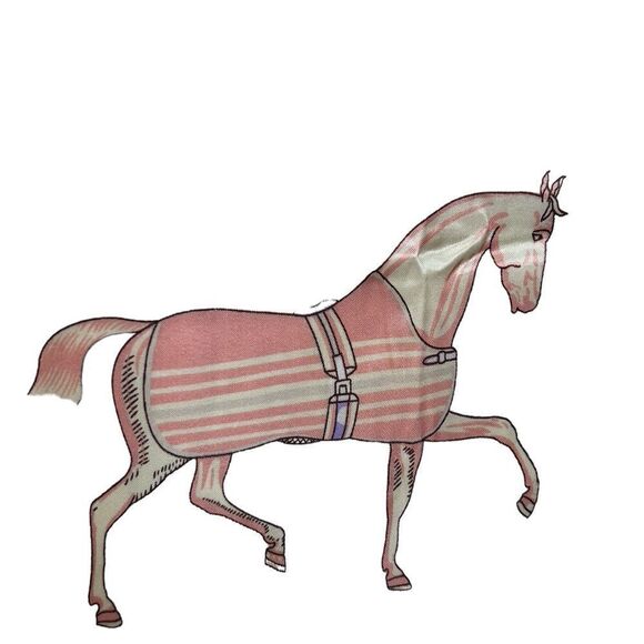 RACE HORSES Equestrian 36" Square Pastel Print Poly Satin Scarf Horse Derby - Picture 10 of 12